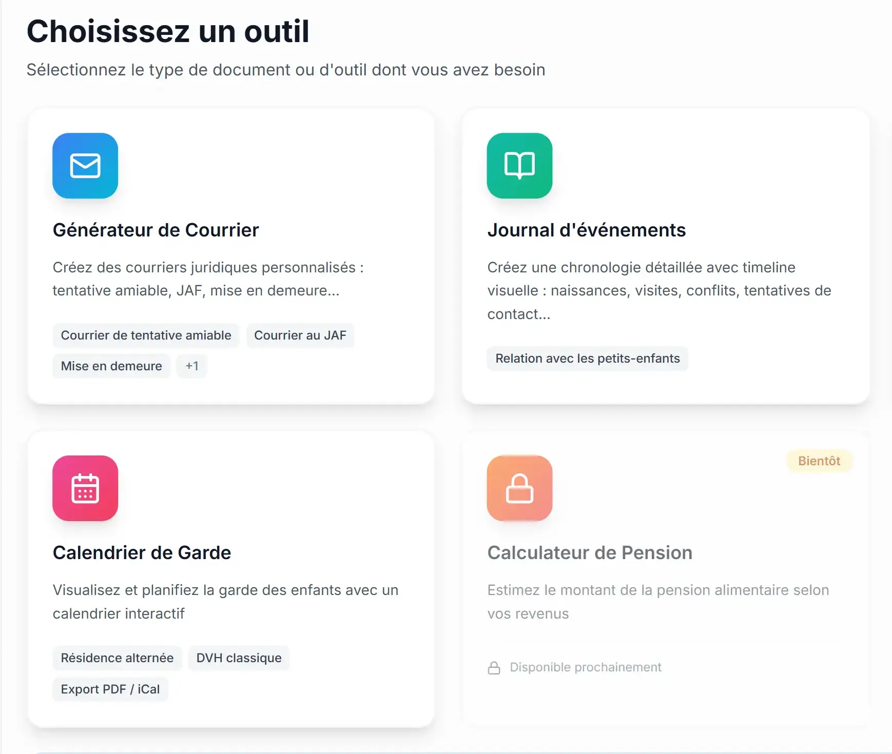 Capture d'écran Famileasy - Tous vos outils juridiques en un seul endroit